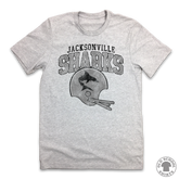 Jacksonville Sharks World Football League - In The Clutch- Retro Sports T Shirts